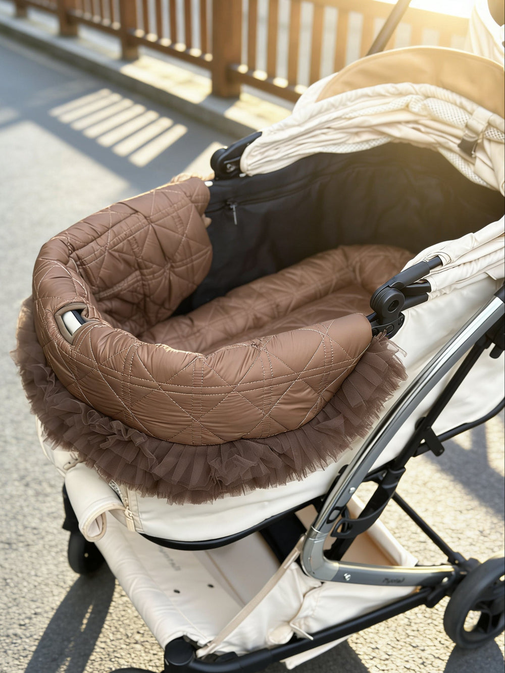 寵物推車套裝 啡色 - Luxfurry